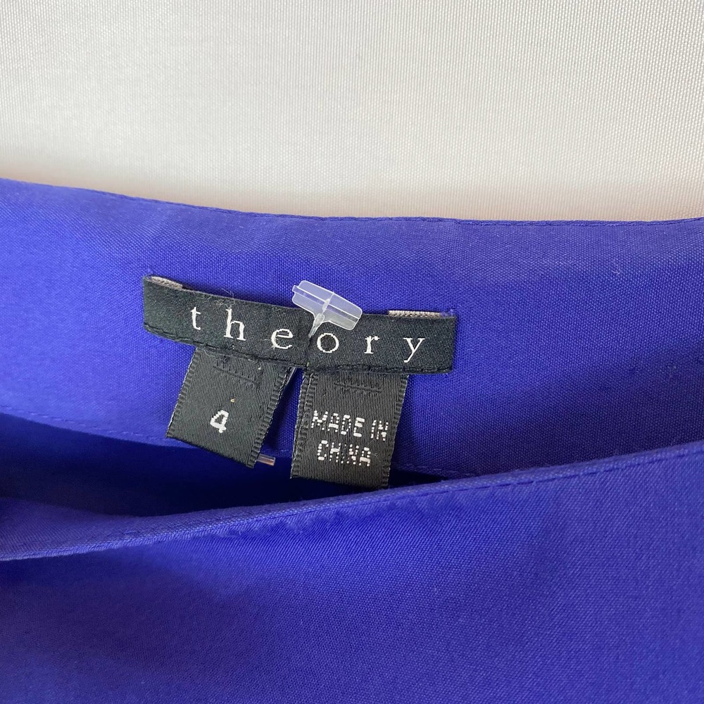 Theory Dress Analba Blue Poplin 4 - Picture 9 of 11